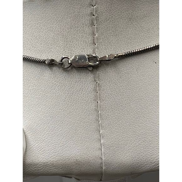 SF Sterling Silver Rectangular Shape Filigree Scroll Pendant and 925 Chain - Picture 8 of 9